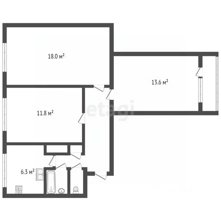 Комната Санкт-Петербург Придорожная аллея, 21 (17.6 м) - Фото 2