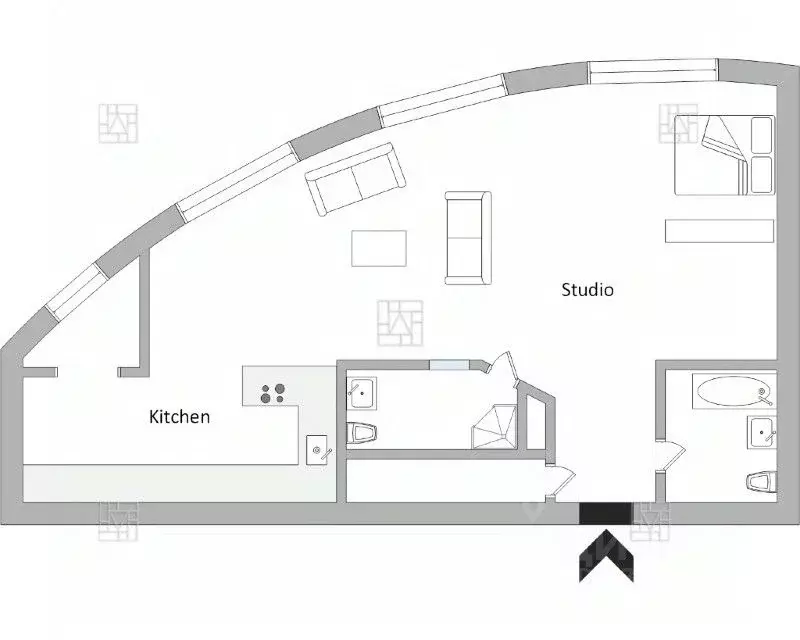 1-к кв. Москва Ходынский бул., 5к3 (105.0 м) - Фото 2