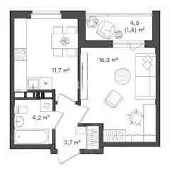 1-к кв. Ярославская область, Ярославль Тутаевское ш., 93Б (37.3 м) - Фото 2
