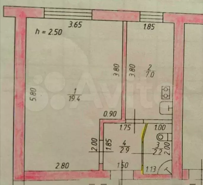 1-к. квартира, 31,5 м, 2/3 эт. - Фото 0