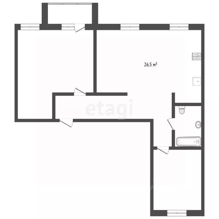 2-к кв. Тюменская область, Тюмень ул. Пермякова, 79 (83.4 м) - Фото 2