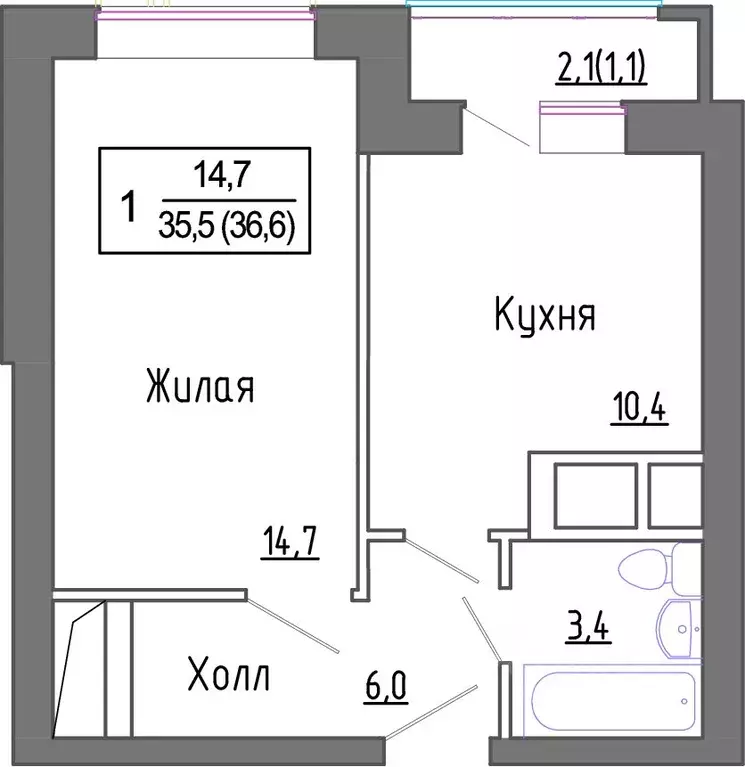 1-к кв. Московская область, Красногорск городской округ, д. Сабурово ... - Фото 0