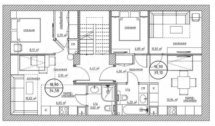 Квартира-студия, 34,6м, 3/3эт. - Фото 0