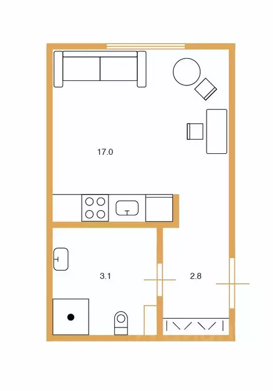 Студия Санкт-Петербург Московский просп., 71к3 (22.9 м) - Фото 2