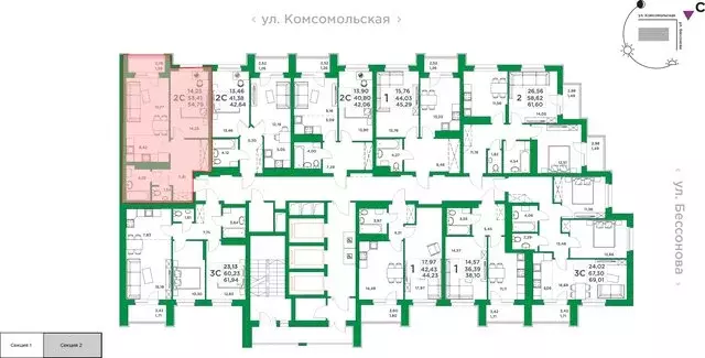 1-комнатная квартира: Уфа, Комсомольская улица, 8 (53.41 м) - Фото 1