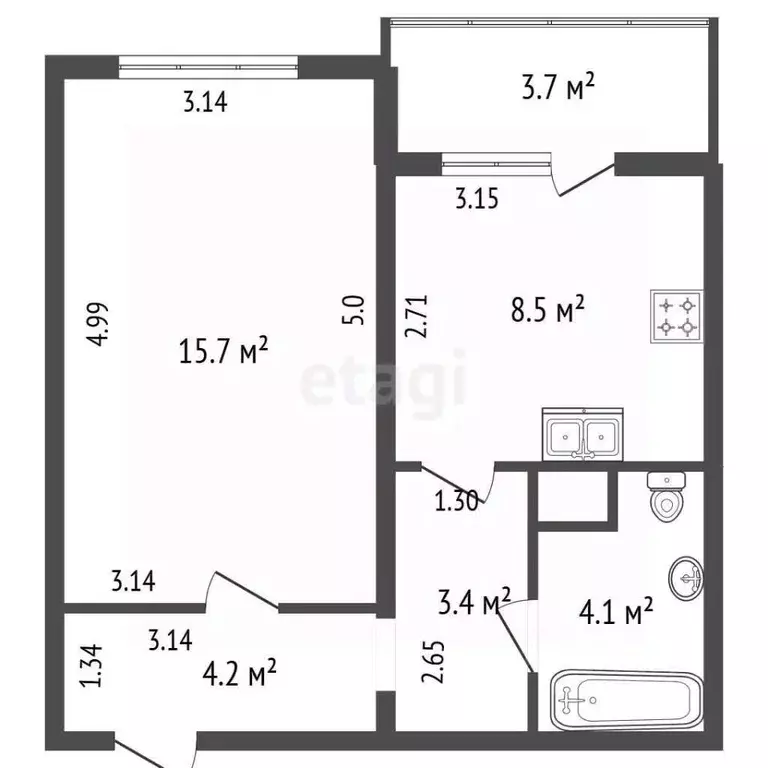 1-к кв. Санкт-Петербург просп. Маршака, 28 (35.9 м) - Фото 2