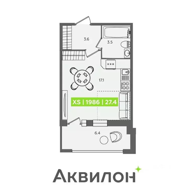 Студия Санкт-Петербург Планерная ул., 87к1 (27.4 м) - Фото 0