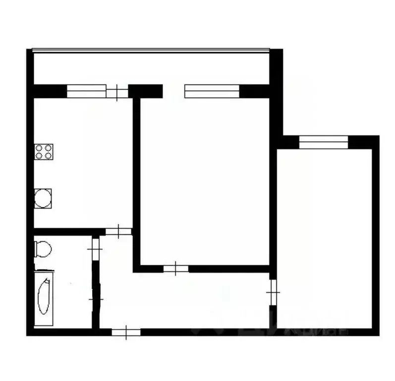 2-к кв. Татарстан, Казань ул. Фатыха Амирхана, 105 (48.3 м) - Фото 2