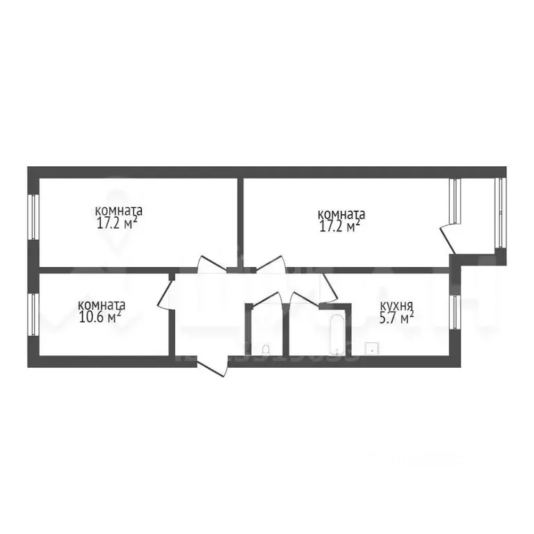 3-к кв. Пермский край, Добрянка ул. Энергетиков, 27 (62.8 м) - Фото 1