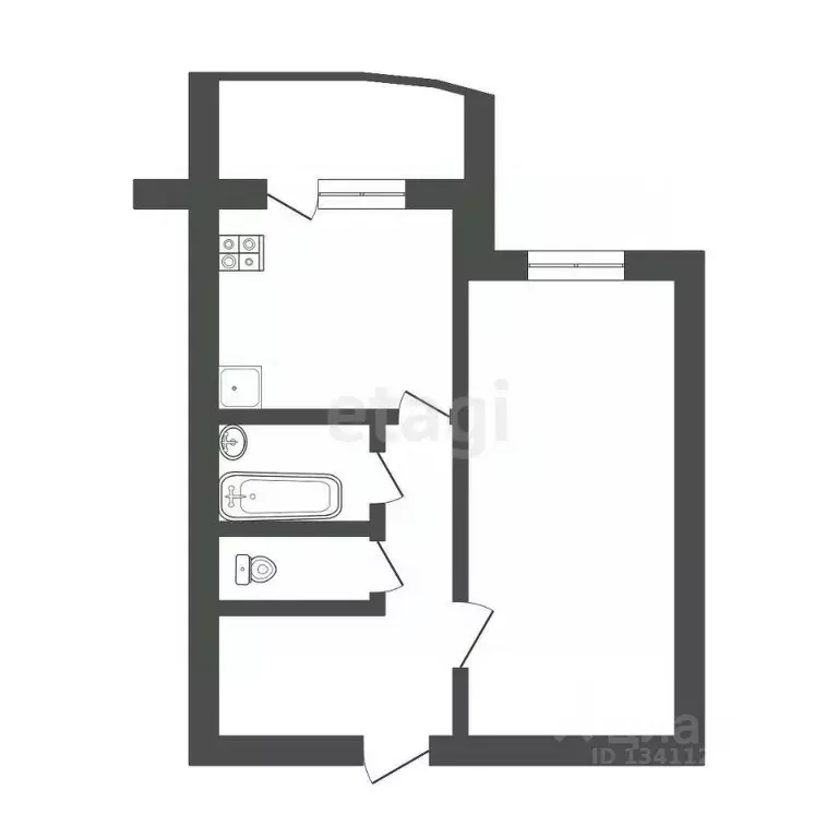 1-к кв. Белгородская область, Белгород ул. Лермонтова, 11а (43.0 м) - Фото 1