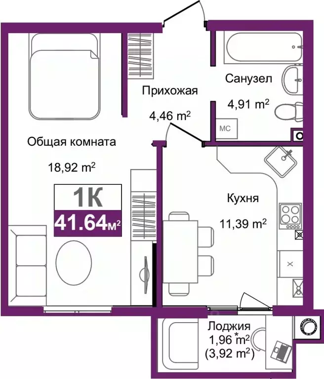 1-к кв. Крым, Симферополь Город Мира жилой комплекс (41.74 м) - Фото 0