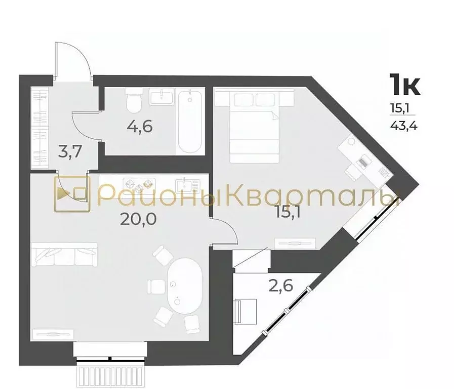 1-к кв. Новосибирская область, Новосибирск ул. Имени генерал-майора ... - Фото 1