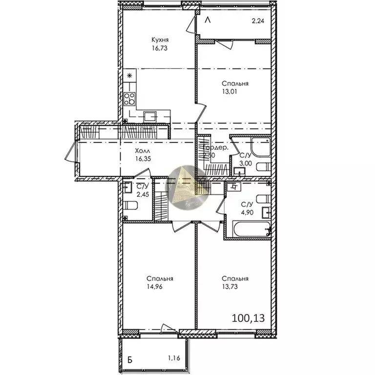 3-комнатная квартира: Сестрорецк, Авиационная улица, 5к8 (100.13 м) - Фото 1