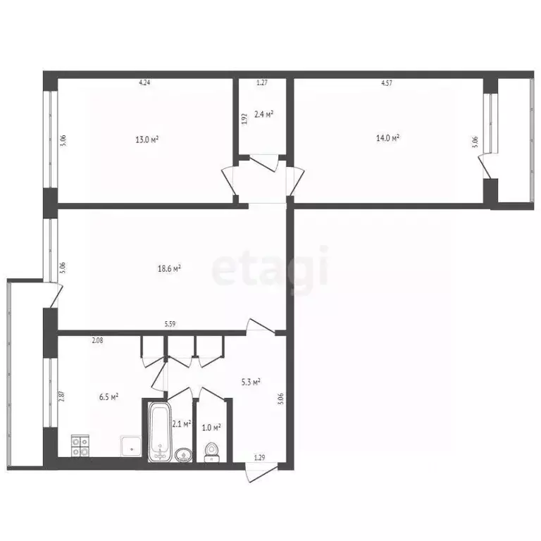 3-к кв. Мордовия, Саранск просп. 70 лет Октября, 79 (64.0 м) - Фото 2