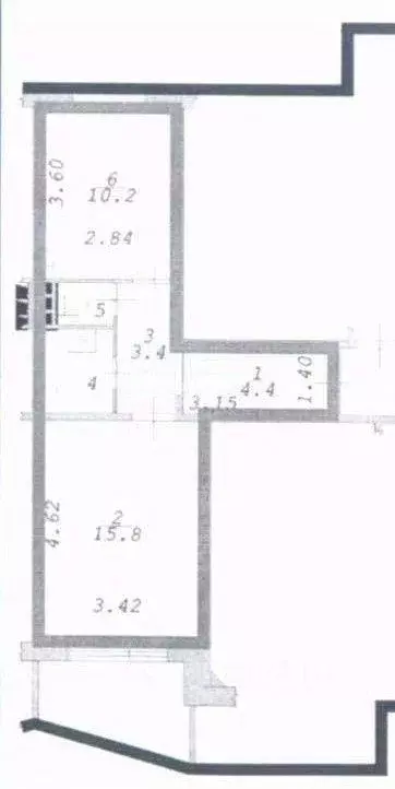 Квартира, 1 комната, 37.6 м - Фото 1