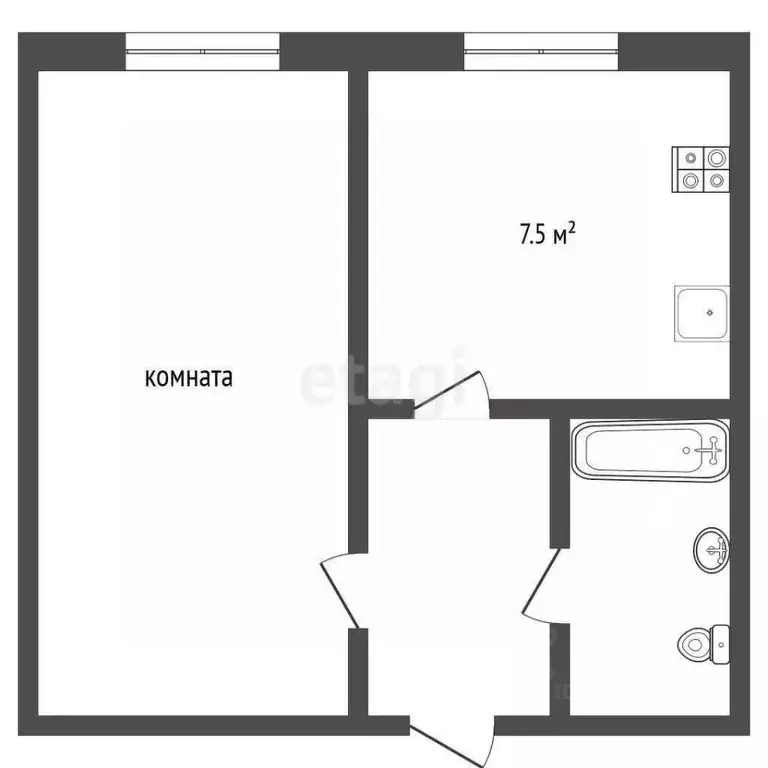 1-к кв. Ямало-Ненецкий АО, Новый Уренгой ул. Геологоразведчиков, 2 ... - Фото 1