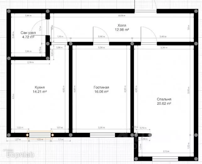 2-к кв. Кабардино-Балкария, Нальчик Кабардинская ул., 195 (73.0 м) - Фото 1