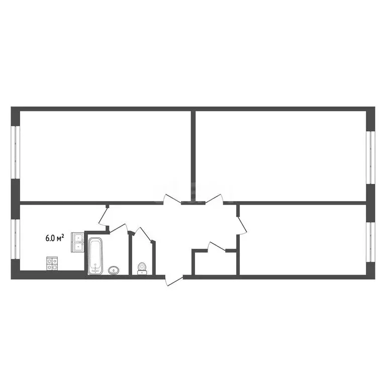 3-комнатная квартира: Вилючинск, улица Победы, 6 (61.7 м) - Фото 1
