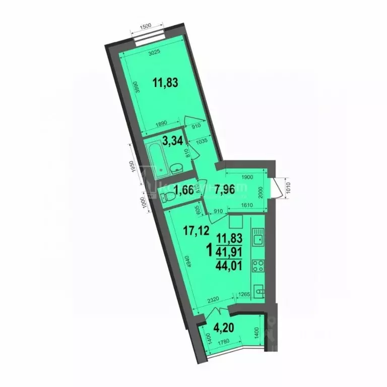 1-к кв. Владимирская область, Ковров ул. 9 Мая, 8 (42.3 м) - Фото 2