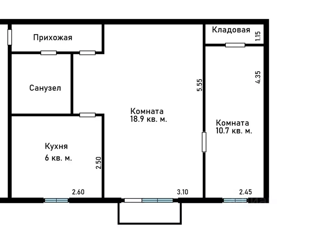 2-к кв. Томская область, Томск ул. Кулагина, 9 (44.1 м) - Фото 2