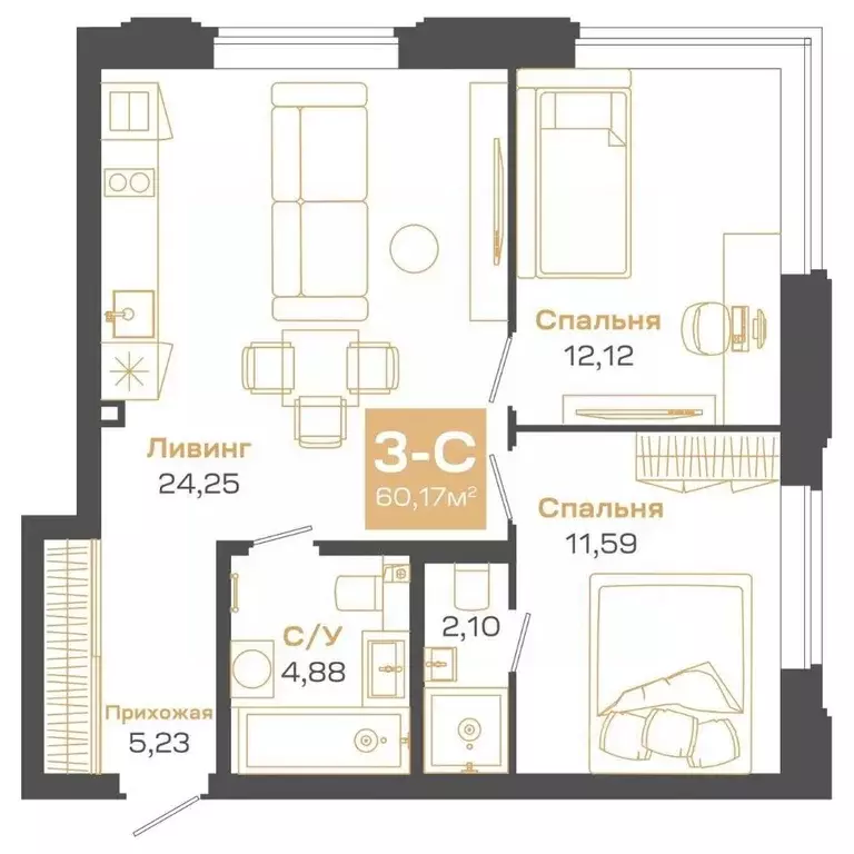 3-к кв. Новосибирская область, Новосибирск Академгородок мкр, ул. Мусы ... - Фото 1