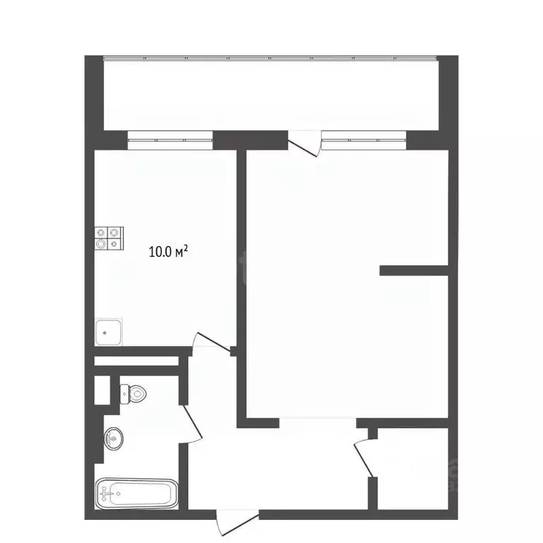 1-к кв. Тюменская область, Тюмень ул. 30 лет Победы, 134 (44.0 м) - Фото 2