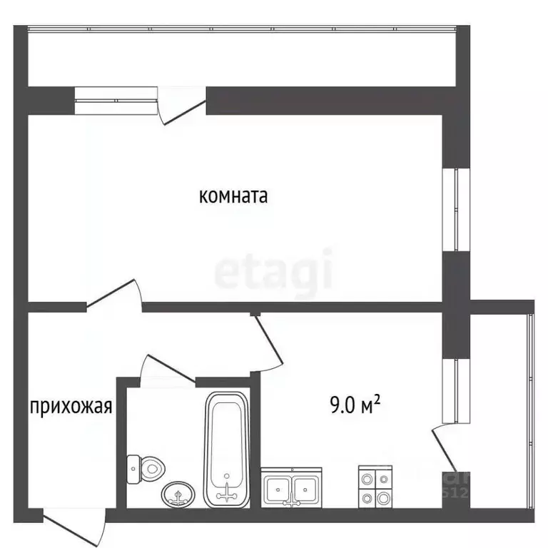 1-к кв. Ставропольский край, Лермонтов ул. Волкова (33.7 м) - Фото 2
