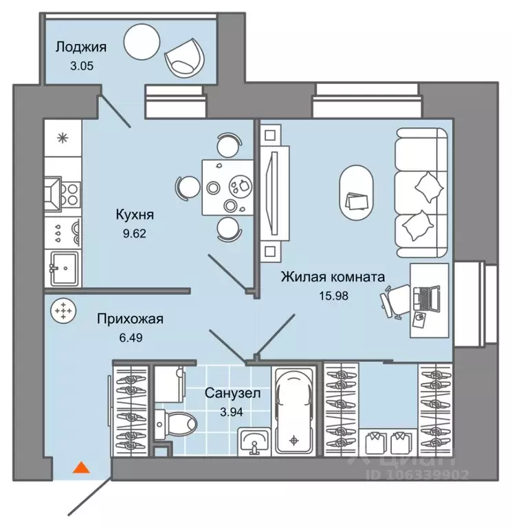 1-к кв. Кировская область, Киров Знак жилой комплекс (38.0 м) - Фото 0