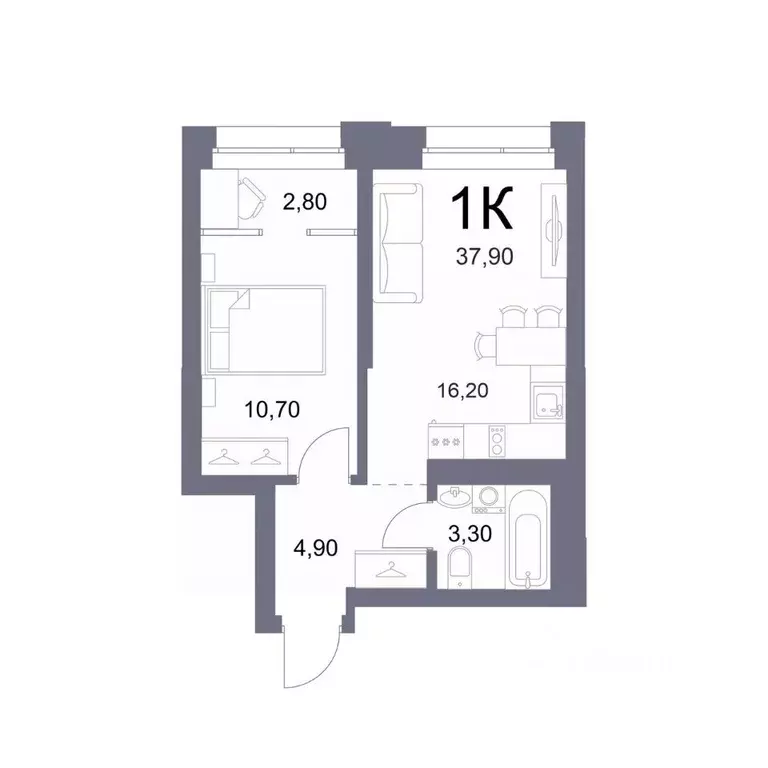 1-к кв. Новосибирская область, Новосибирск Лемонт жилой комплекс (37.9 ... - Фото 0