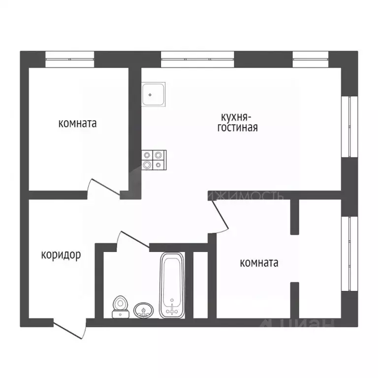 2-к кв. Тюменская область, Тюмень ул. Тимофея Чаркова, 83 (65.0 м) - Фото 1