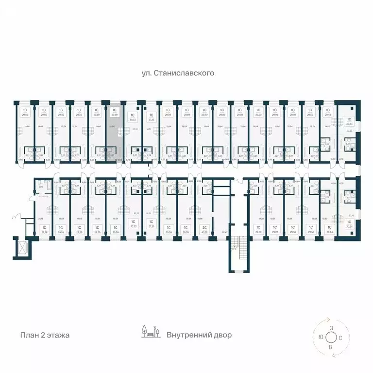 Квартира-студия: Новосибирск, улица Станиславского, 25 (29.59 м) - Фото 1