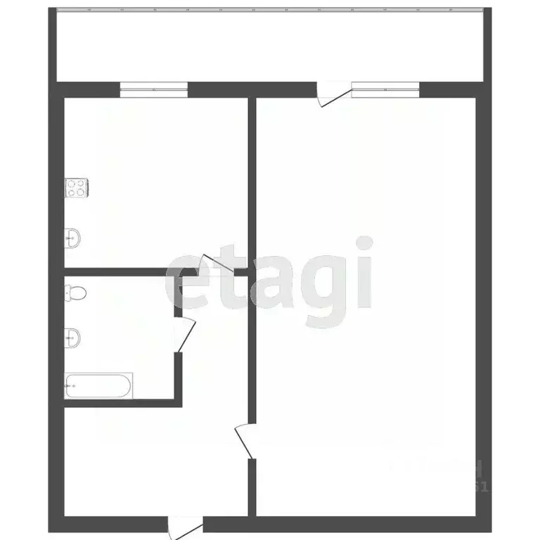 1-к кв. Томская область, Томск Ленская ул., 14 (44.0 м) - Фото 1