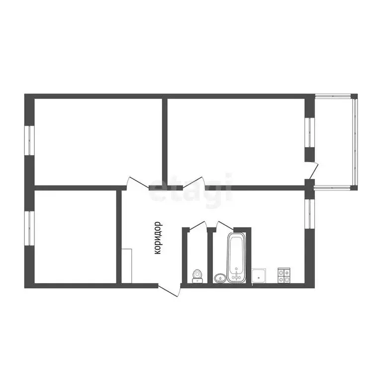 3-комнатная квартира: Кыштым, улица В.А. Дёмина, 14 (62 м) - Фото 0