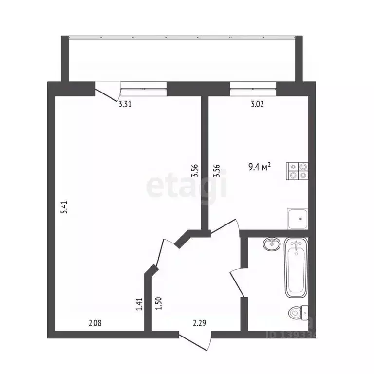 1-к кв. Тюменская область, Тюмень ул. Самарцева, 30 (33.6 м) - Фото 2