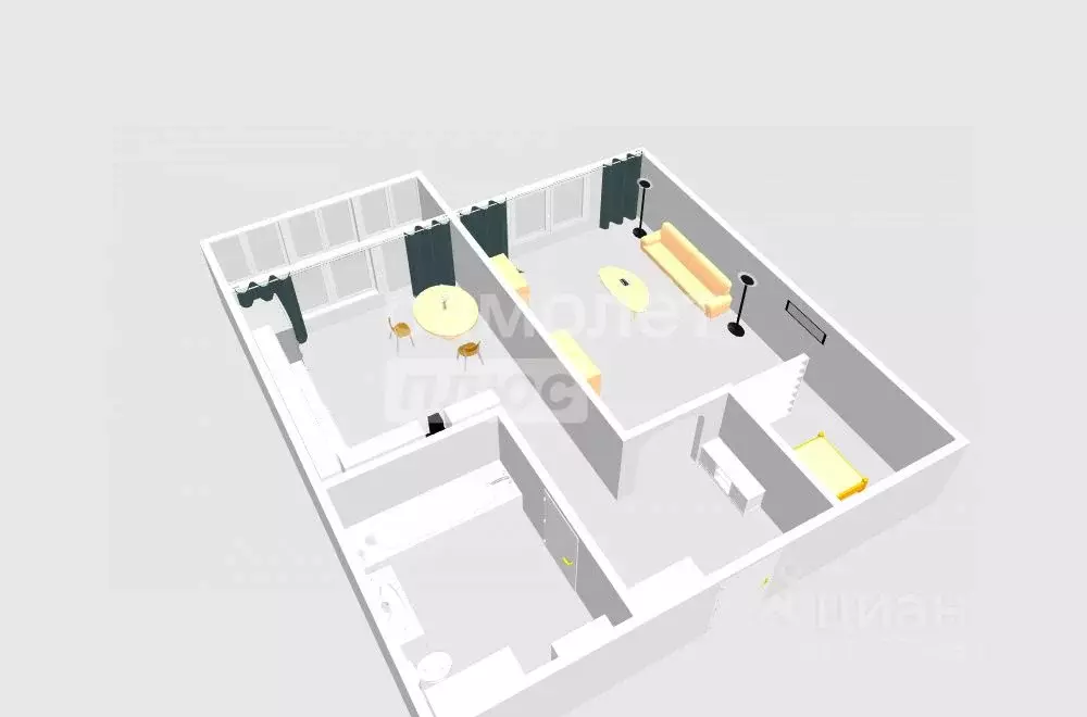 1-к кв. Пензенская область, Пензенский район, Засечный сельсовет, с. ... - Фото 2