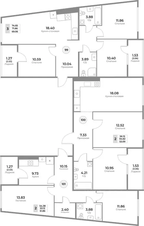 2-к кв. Калининградская область, Калининград Легенды Девау жилой ... - Фото 2