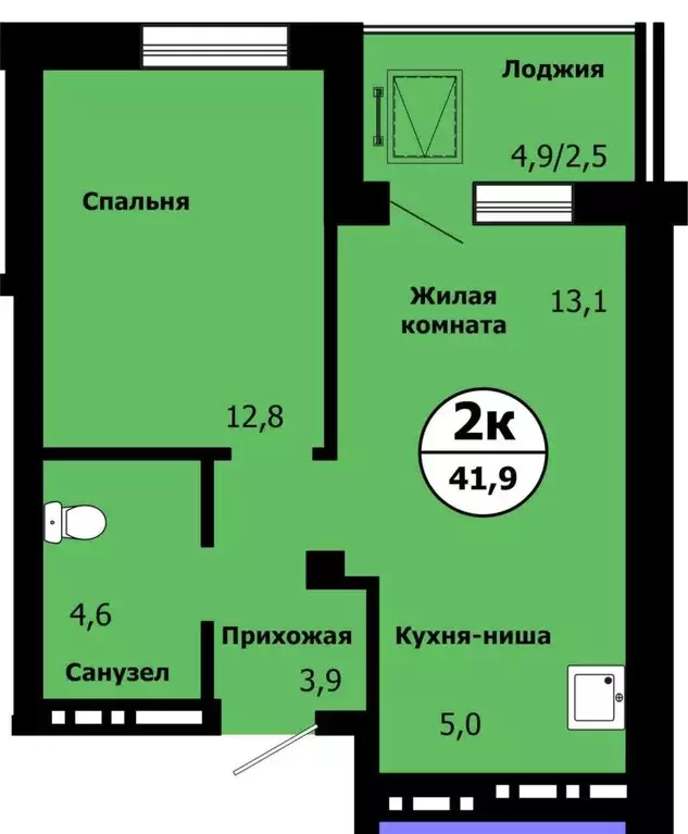 Продаётся 1-к квартира, 40.9 м - Фото 0
