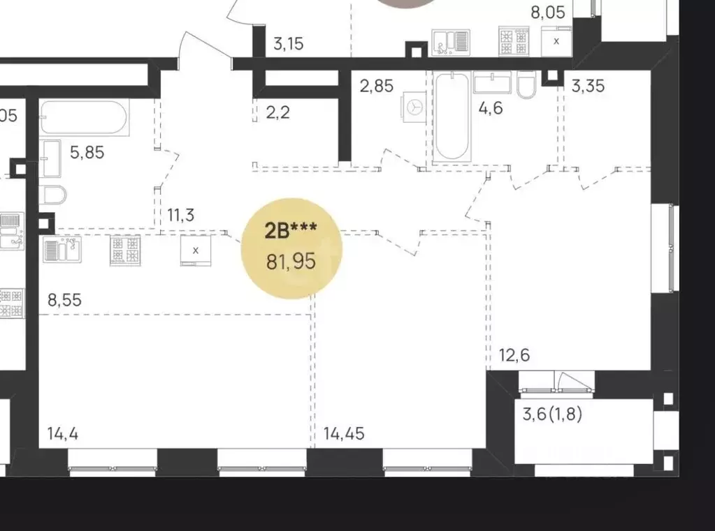 3-к кв. Татарстан, Казань Краснококшайская ул., 60 (81.4 м) - Фото 2