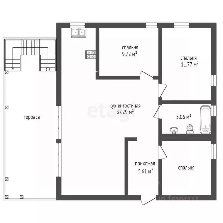 Дом в Севастополь с. Орлиное, Нива СТ, 87 (120 м) - Фото 1