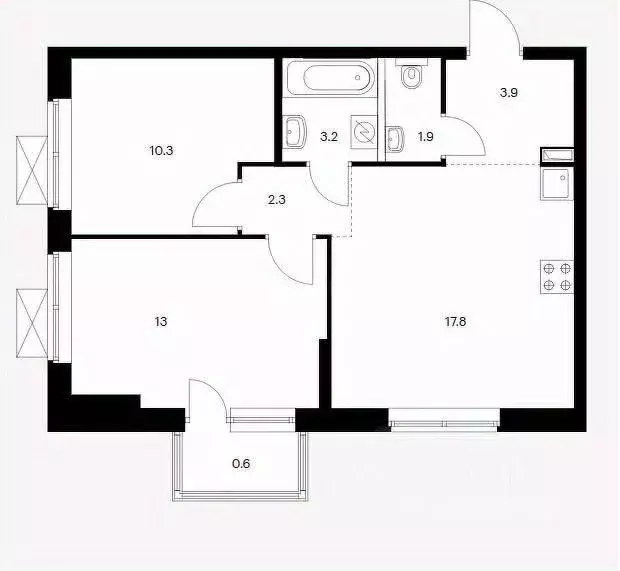 3-к кв. Татарстан, Казань Нокса Парк жилой комплекс, 8 (53.0 м) - Фото 0