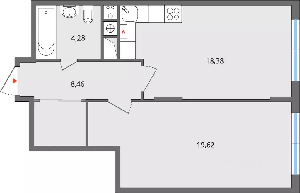 2-к кв. Липецкая область, Елец Радиотехническая ул., 11с1 (50.4 м) - Фото 2