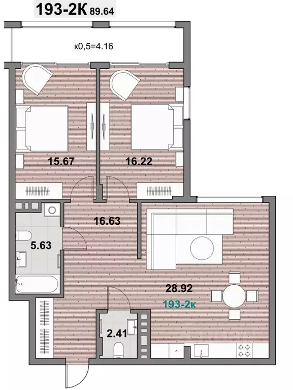 2-к кв. Калининградская область, Зеленоградск ул. Гагарина (89.64 м) - Фото 1