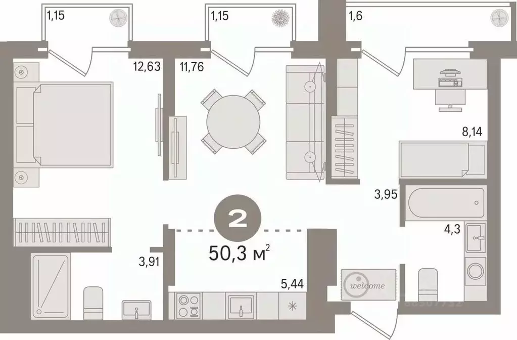 2-к кв. Свердловская область, Екатеринбург ул. Академика Ландау, 7Б ... - Фото 1
