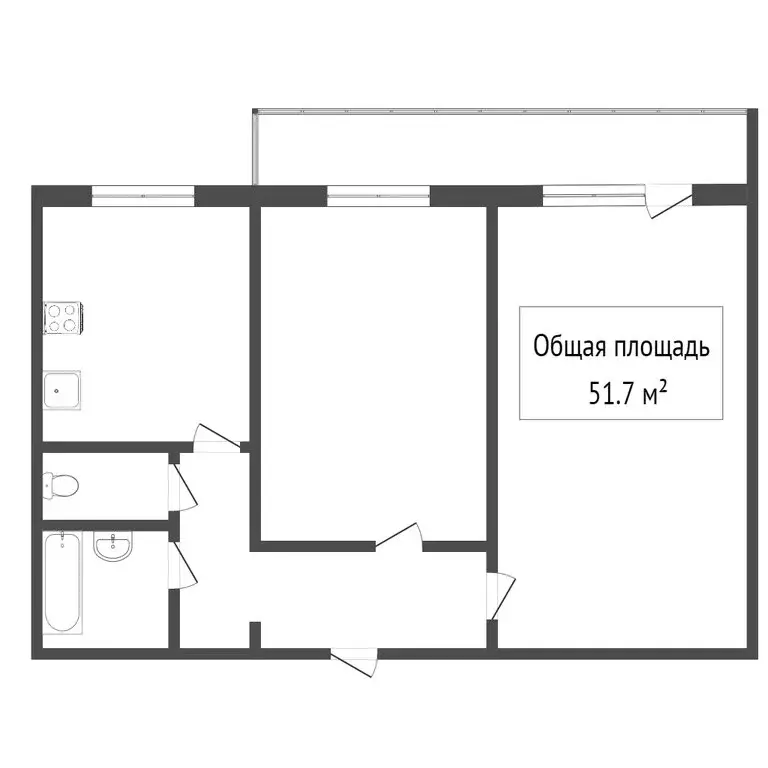 2-комнатная квартира: Томск, Иркутский тракт, 214 (52 м) - Фото 0