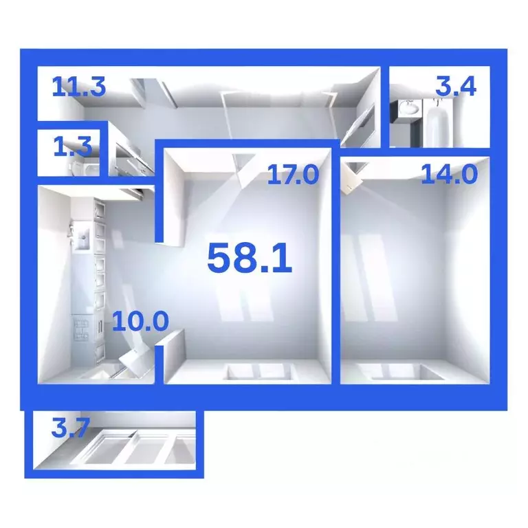 2-к кв. Псковская область, Псковский район, Завеличенская волость, д. ... - Фото 1