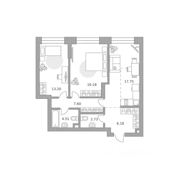 2-к кв. Москва Дубининская ул., 28 (68.15 м) - Фото 1