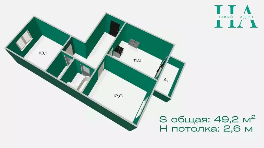 2-к кв. Ленинградская область, Всеволожский район, Заневское городское ... - Фото 1
