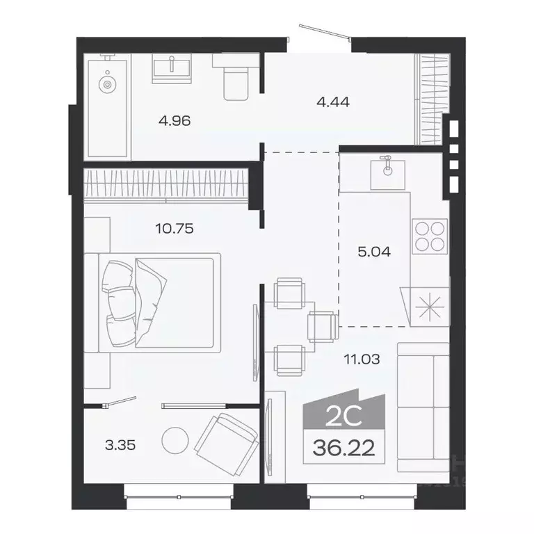 2-к кв. Новосибирская область, Новосибирский район, Краснообск рп ... - Фото 1