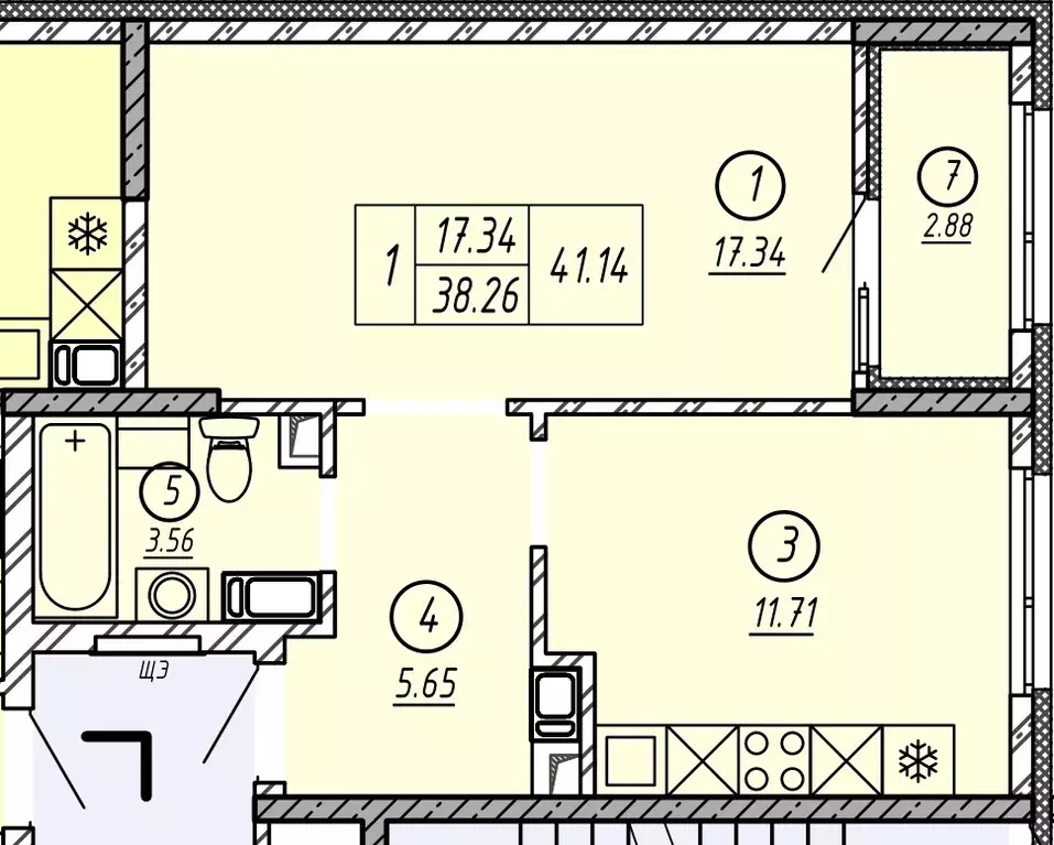 Продаётся 1-к квартира, 41.19 м - Фото 1