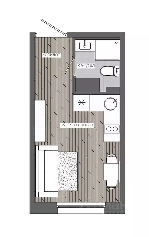 1-к кв. Ханты-Мансийский АО, Сургут 30А мкр,  (17.56 м) - Фото 0